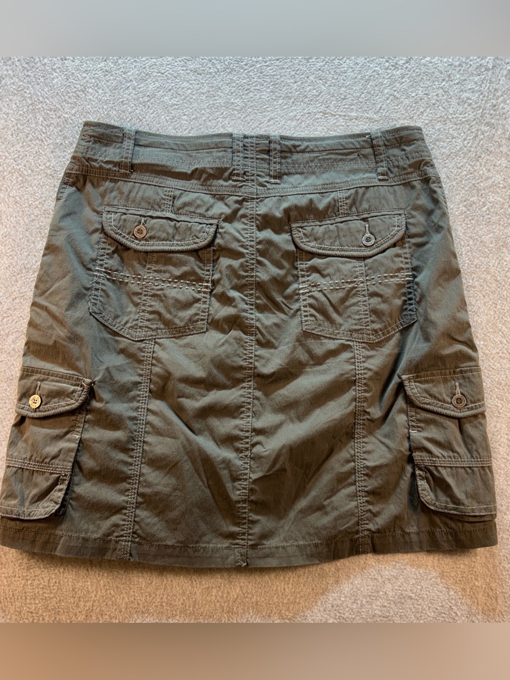 Kuhl Skirt Size 6 Khaki Cargo Pockets Drawstring Utility Hiking Stretch Green - Picture 6 of 7